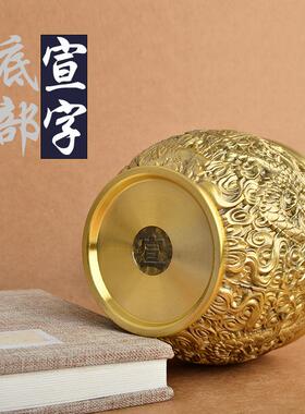 WGDG-557纯黄铜龙缸貔貅烟缸聚宝盆招财纹缸办桌公室客厅面灰缸创