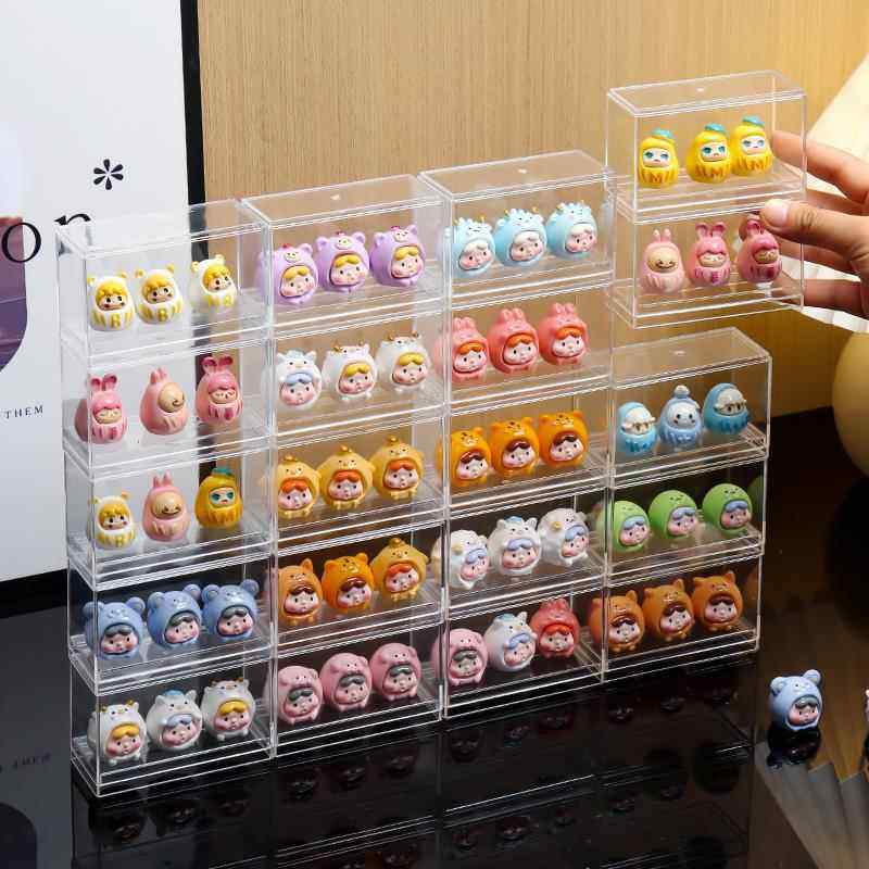 萌粒透明收纳盒多层桌面摆件防尘陈列架模型盲盒展示架叠叠展示柜,收纳整理,萌粒收纳盒/架,淘宝优惠券,粉丝福利购,淘宝优惠卷