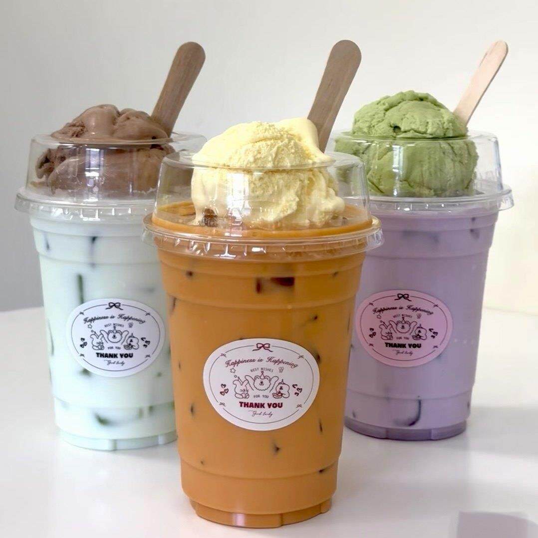 雪顶咖啡杯大孔盖一次性透明沙冰淇淋麦旋风杯珍珠奶茶冷饮杯商用