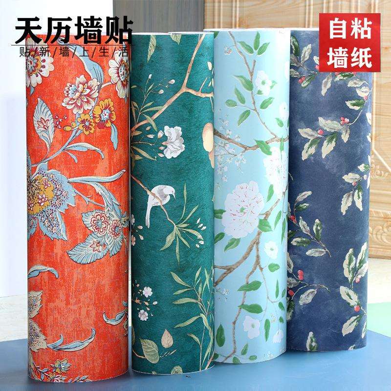 自粘壁纸复古美式田园纯纸客厅卧室客厅电视背景墙自粘翻新墙壁纸