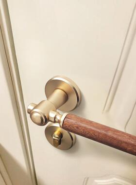 磁10044601吸分体锁具家用胡桃木风门房木门把手锁复古法式中古卧
