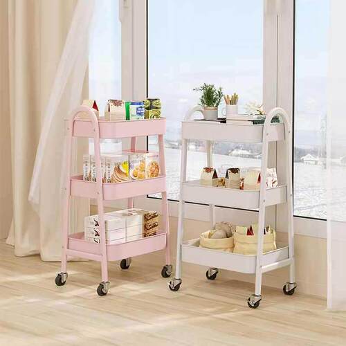 A-shaped small cart for home kitchen storage, a multi-level