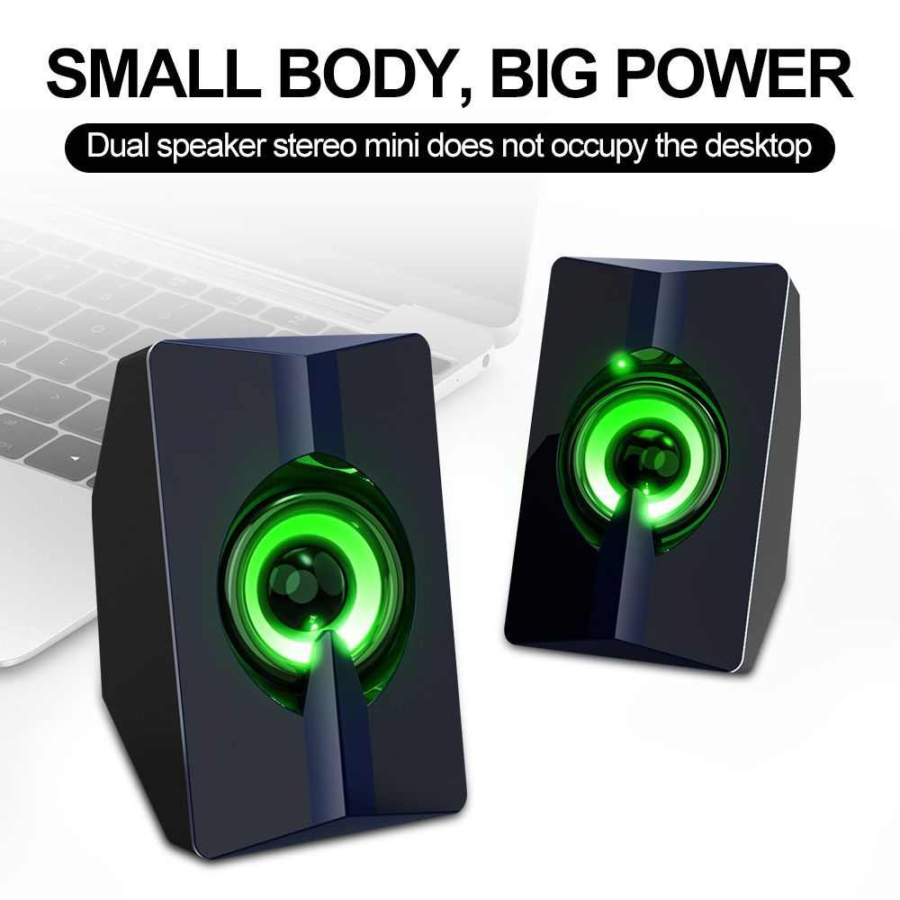 T-WOLF雷狼S5电脑音箱RGB发光迷你USB有线2.0音响低音炮工厂批发