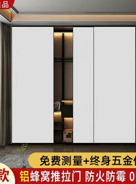 蜂窝铝衣柜拉门柜门定制壁橱全铝滑门卧室衣橱砌墙金属移门定做