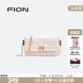 Fion/菲安妮老花小方包 复古迷你手机包休闲轻便单肩斜挎链条包女