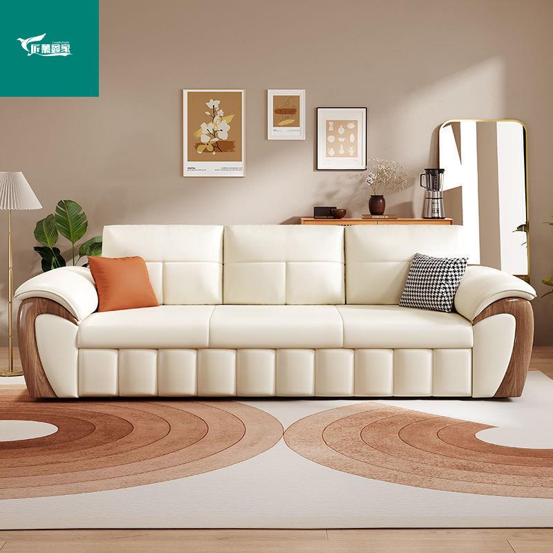 现代简约小户型高档沙发床坐卧多功能客厅折叠两用储物一体猫抓皮