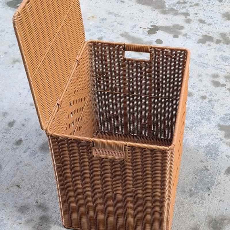 M纳19超大号带盖收箱衣柜1衣服M119整箱藤编理筐脏衣篓家用被子箱