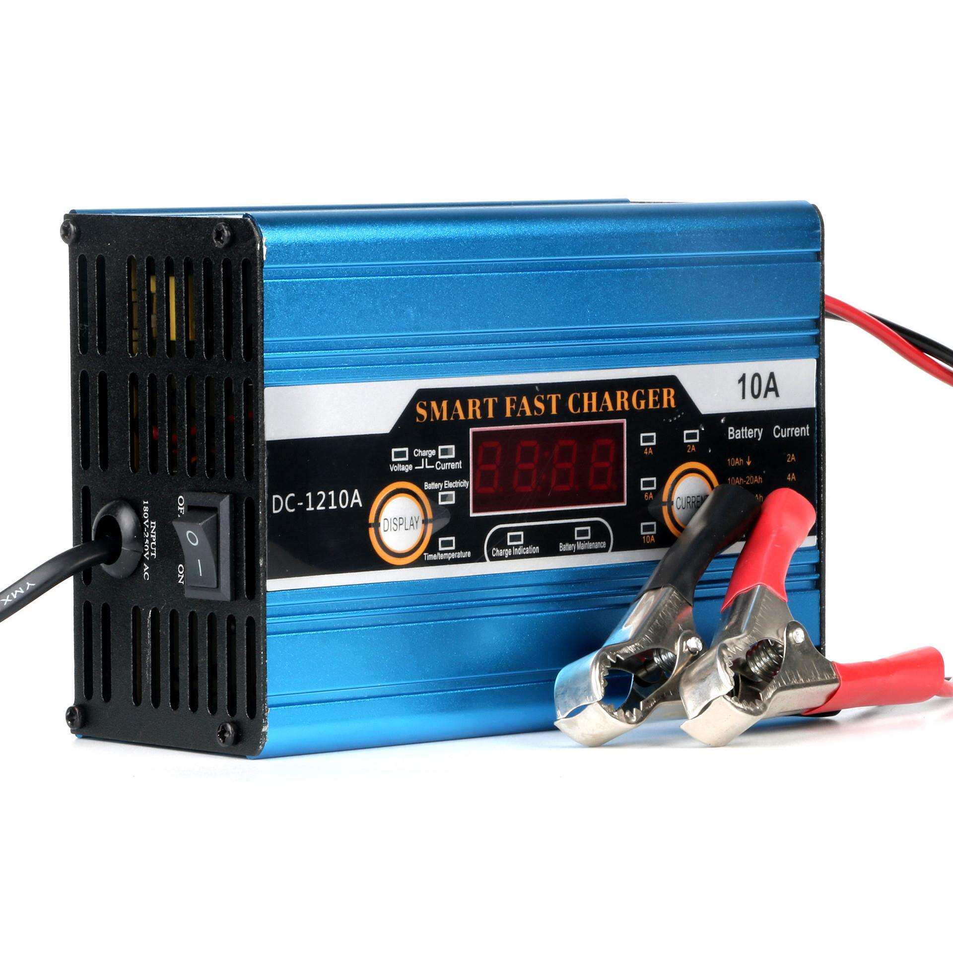 厂家直销卡迪普蓄电池充电器12V10A汽车铅酸电瓶充电器智能带显示