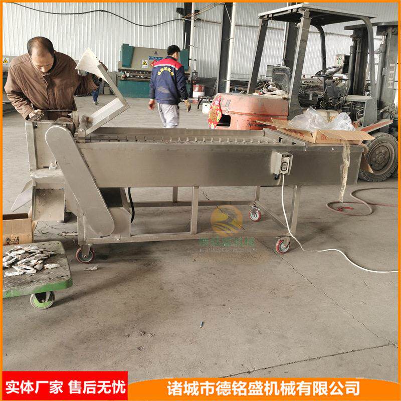 鱼头成套加工设备 带鱼段挂冰切段机流水线 刀鱼块切段机