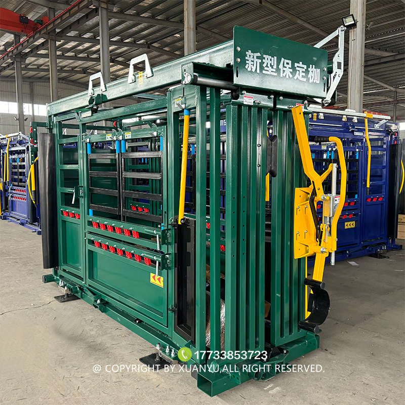 新型多功能牛用保定架 牲畜固定器 可移动保定枷防疫通道门保定栏