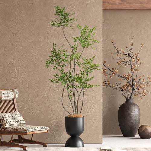 南天竹大型仿真绿植高端轻奢室内客厅仿生植物落地装饰花盆栽摆件