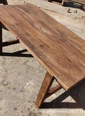 新中式老榆木长条m212凳家用形餐桌饭木店酒店原木公室长方质餐办