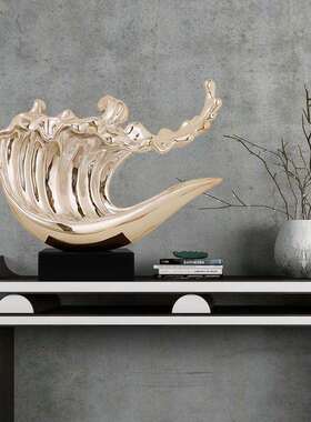 电镀雕塑摆件客厅家居饰品酒店大堂大厅办公室桌面软装工艺品摆设