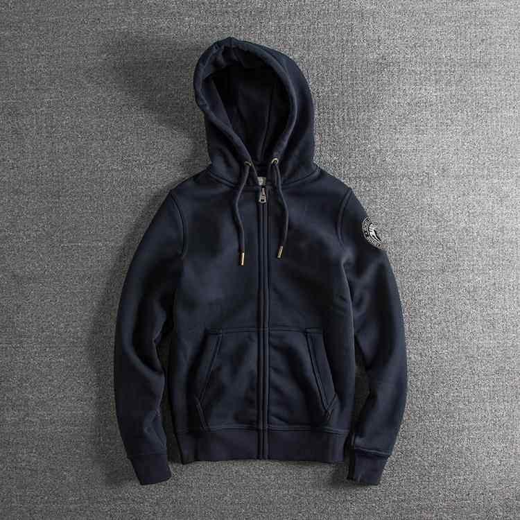 香港时尚男士秋冬美国微型邮票运动拉炼男士连帽运动衫纯色开襟羊