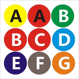 5cm圆形字母abc英文不干胶贴纸A~Z字母分类自粘标签贴纸印刷定制Q