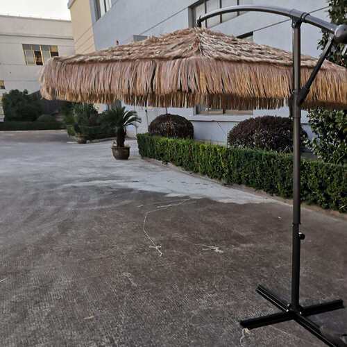 厂家直销户外遮阳伞夏威夷风情度假海滩茅草伞手摇PP草拉菲稻草伞