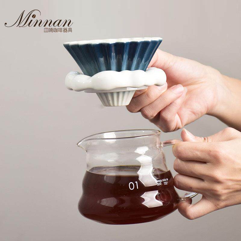MINNAN皿喃釉原创云间滤托 托V60折纸滤杯手冲咖啡云朵分享壶套装