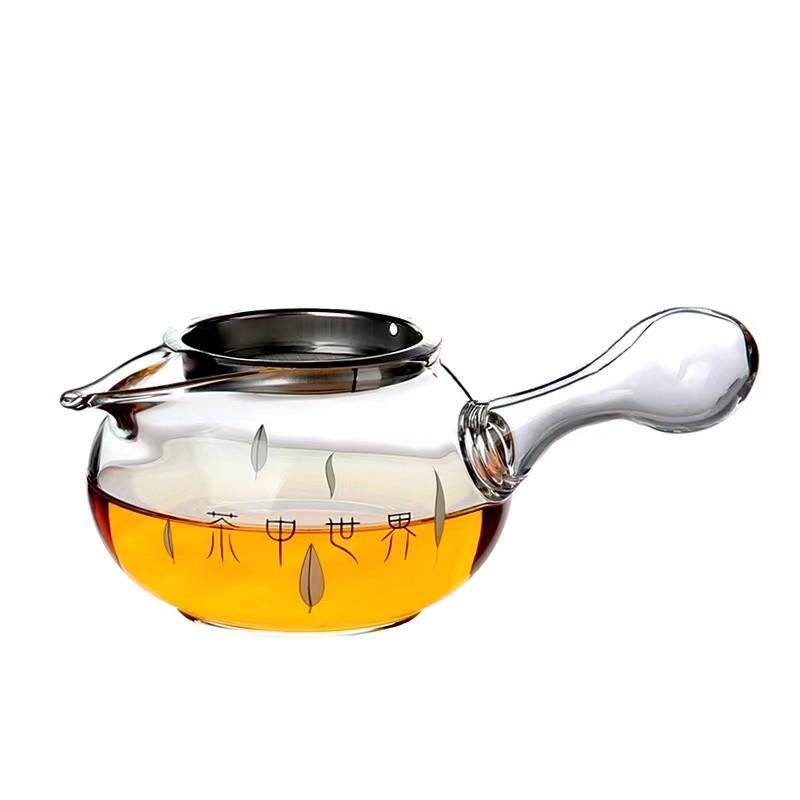 CHIKAO奇高耐热玻璃公道杯加厚侧把公杯茶具茶海带过滤网220ML