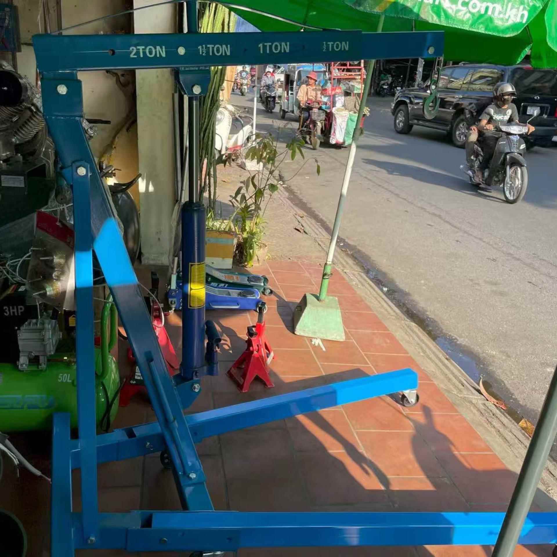 小型吊车便携式折叠发动机引擎吊架2吨3吨液压小吊机汽车维修移动