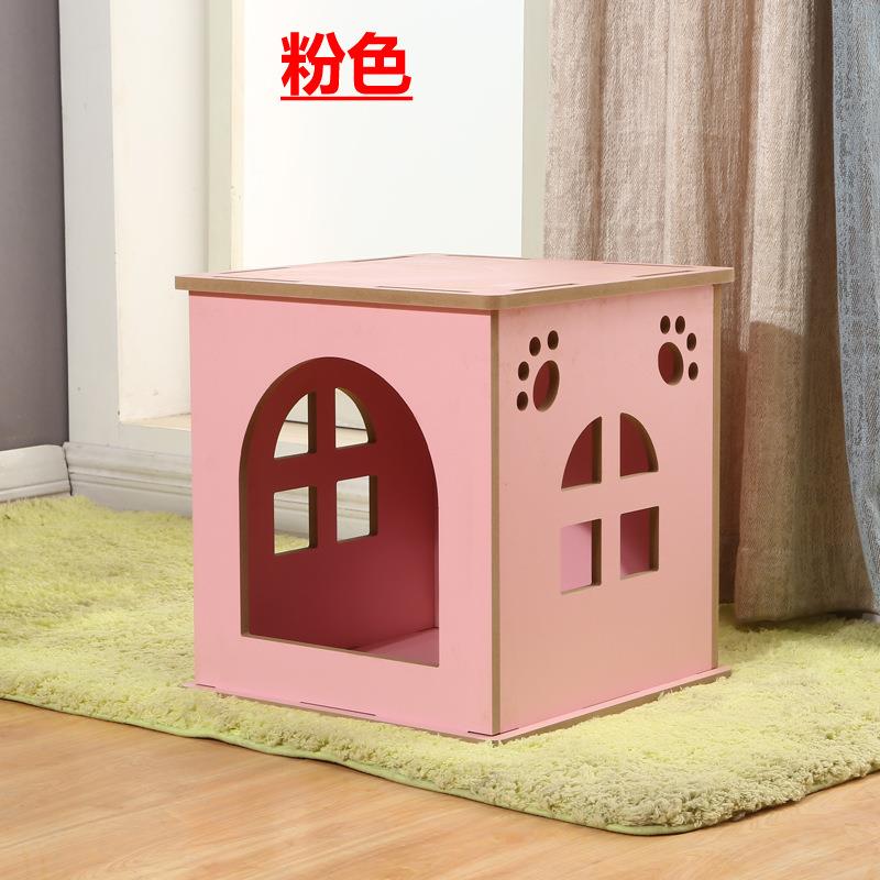 四季木质猫窝狗窝中型犬泰迪狗窝宠物窝木质防水室外实木猫窝狗窝