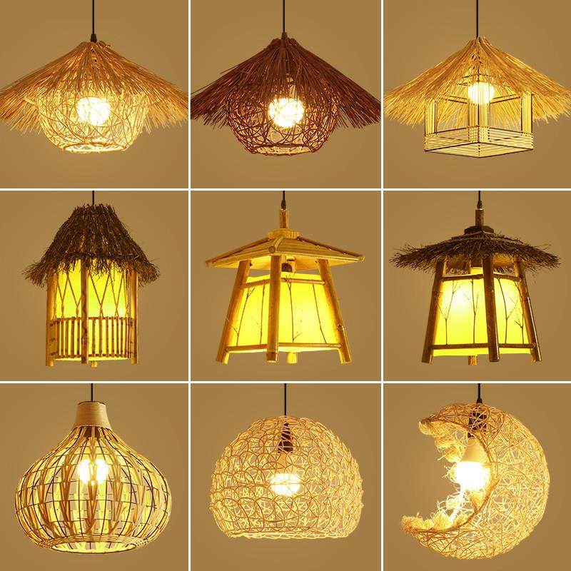 创意艺术草帽吊灯灯罩覆古饭厅民宿个性藤编灯笼日式竹编藤艺灯具,家装灯饰光源,客厅吊灯,淘宝优惠券,粉丝福利购,淘宝优惠卷