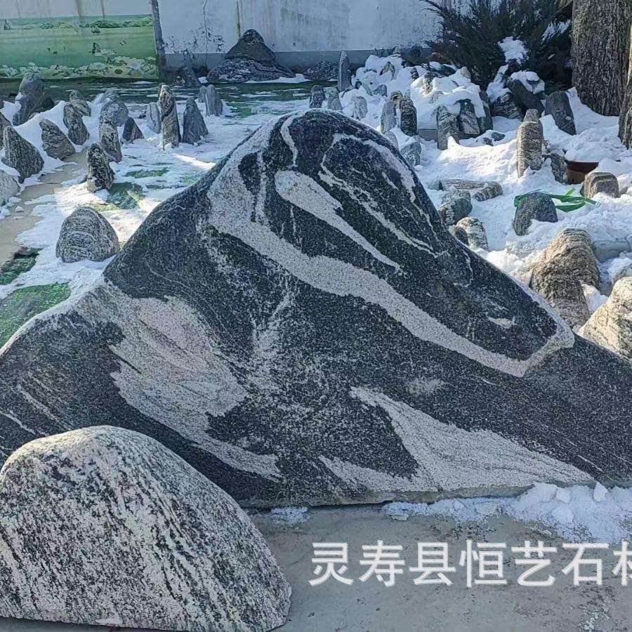 雪浪石切片景石泰山石 雪山石 尺寸规格齐全 庭院景观石 发财石