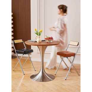 藤编吧台椅高椅极有家中古家用新款软包酒吧椅折叠高脚凳子靠背椅