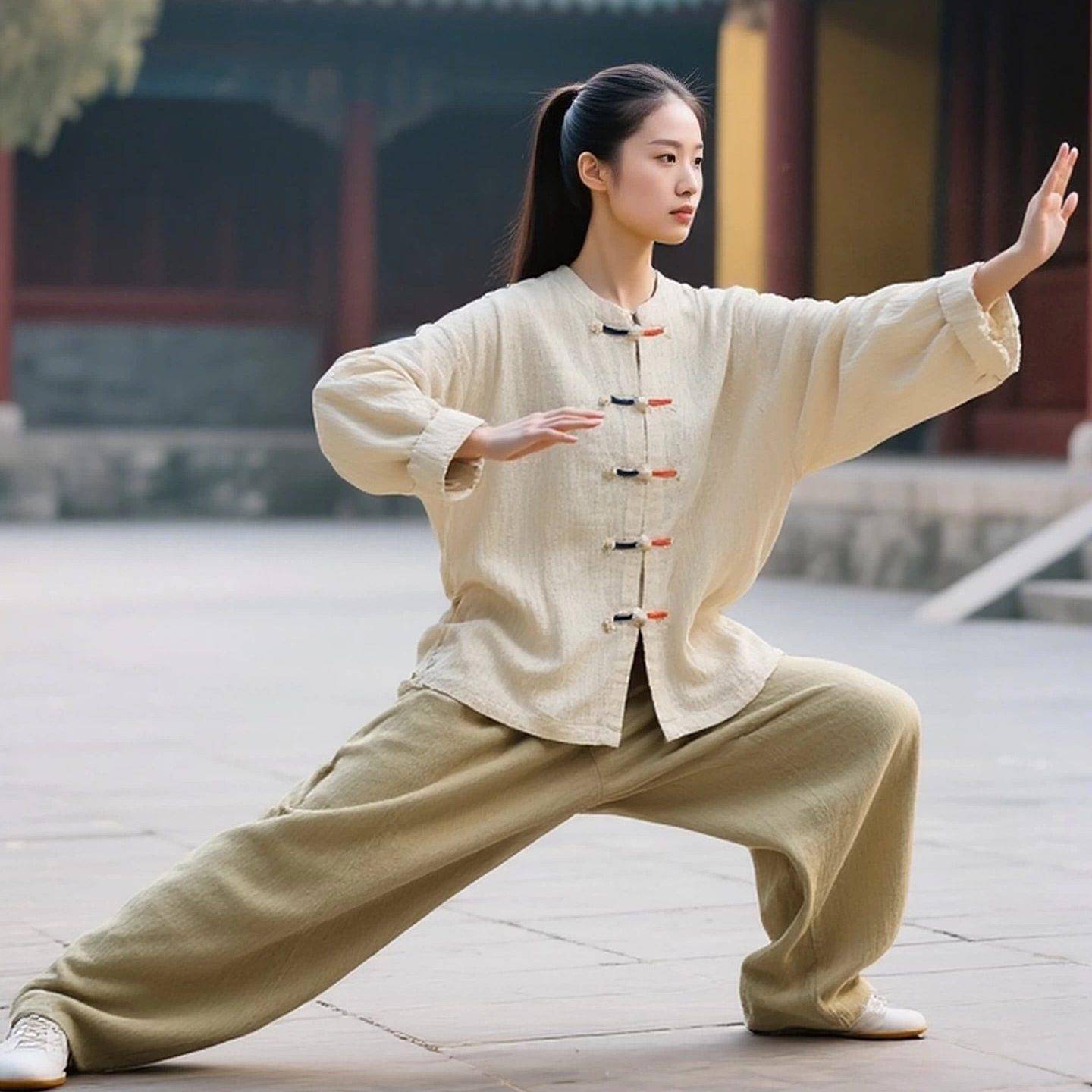 极速中式复古盘扣开衫棉麻外套春秋男女款太极练功灯笼裤八段锦茶
