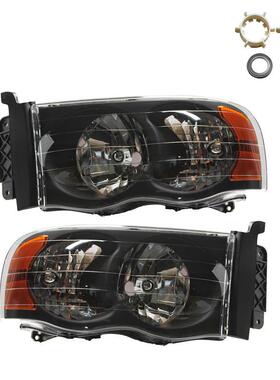 适用于2002-2005款道奇公羊前照灯DodgeRam15002500黑底大灯