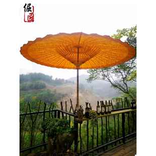 非物质文化遗产手工桐油纸伞民宿大院中式覆古伞防雨实用炉泡茶户