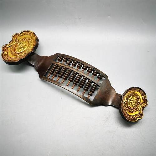 古玩收藏算盘如意算盘铜器铜摆件精工铜器书房办公装饰