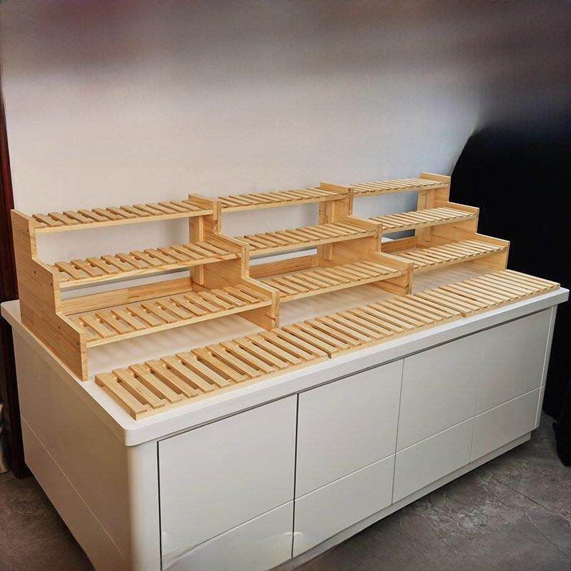 定制实木展示架展示架面包架冷餐桌干甜点糕点展示软装饰工艺品