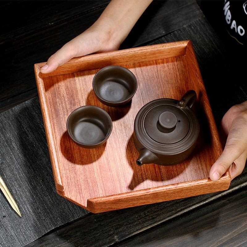 黑檀木洱茶盒托盘实木一体茶饼分盘功夫茶干泡盘茶室摆件普洱茶盘