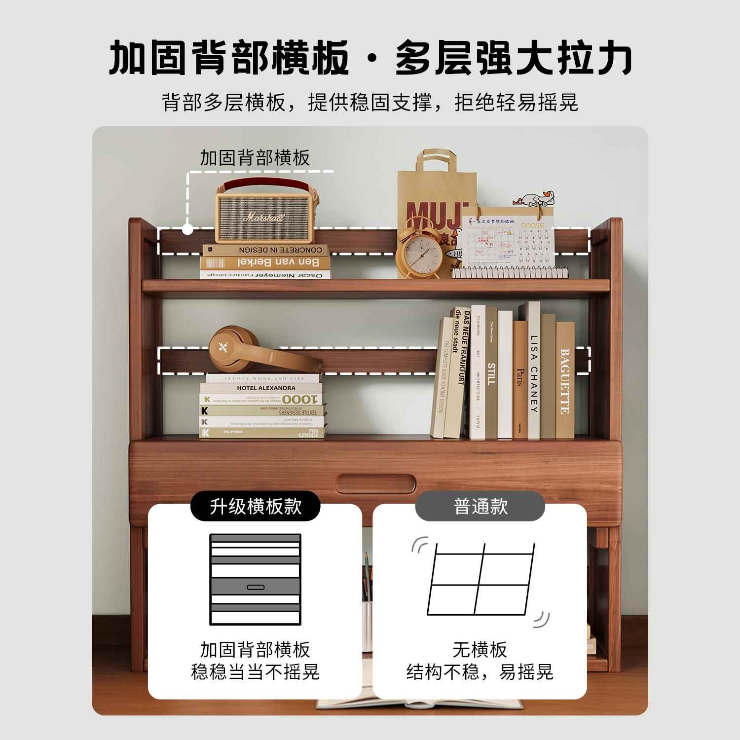 桌面书架桌上置物架家用卧室简易化妆品收纳整理架书桌多层展示架