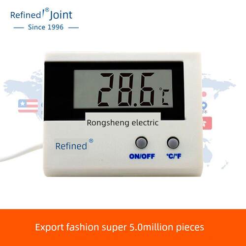 晶创St-1A鱼缸数字数显温度计探头吸盘空调汽车家用温度计