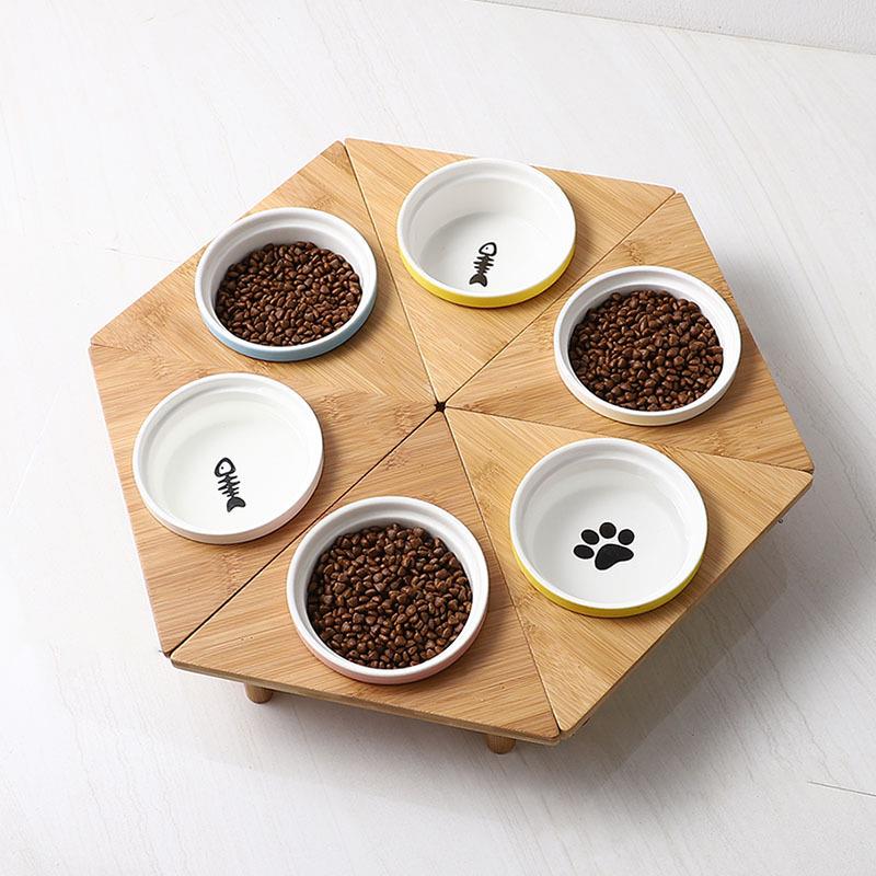 陶瓷猫碗狗碗饭盆多猫食盆小猫咪碗幼猫专用喝水碗防打翻喂食饭碗