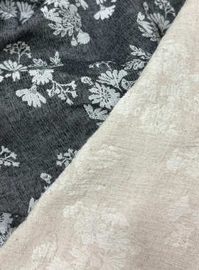 亚麻棉双层砂洗肌理提花面料柔软透气双面绉布家纺服装布料T86012