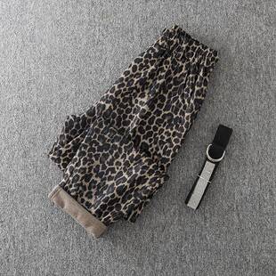 显瘦韩版 2025秋冬新款 时尚 哈伦裤 潮牌豹纹拉毛休闲裤 老爹裤 女跨裤