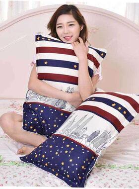 2pcs cotton bed set bedding color plain pillow case 47X74cm
