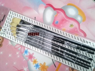 精品油画笔 加长杆 白猪鬃毛 硬毛518画笔刷 排笔 套装