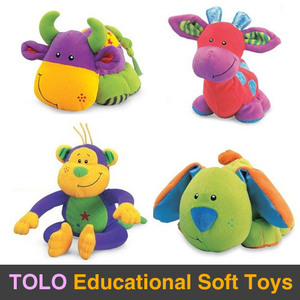 德国TOLO布绒布艺动物公仔,多彩毛绒玩具|卡通玩偶|柔软带沙铃