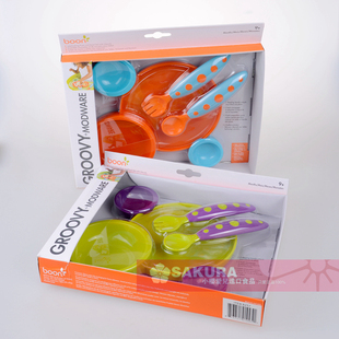 餐盘 美国Boon 拼图组合 宝宝餐具 不含BPA 叉勺套装