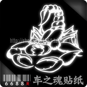 [6688R-车贴]蝎子菲亚特500-博悦多宝菲跃派力奥菲翔致悦车尾小贴