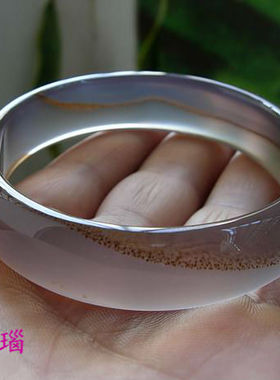 巴西纯天然朱砂纹理通透玛瑙手镯