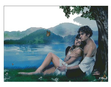 超清晰彩色十字绣重绘图纸/源文件 亚当夏娃