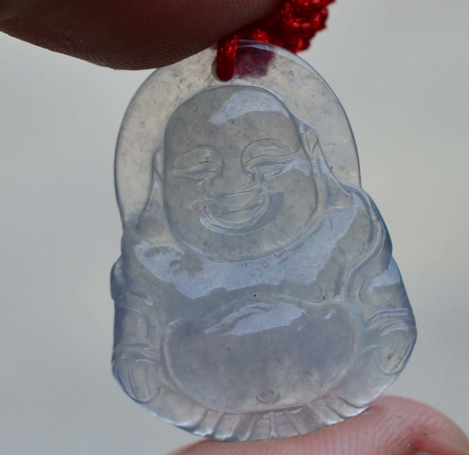天然a货翡翠 起胶 晶莹剔透 近似玻璃种 平安佛 超值特惠