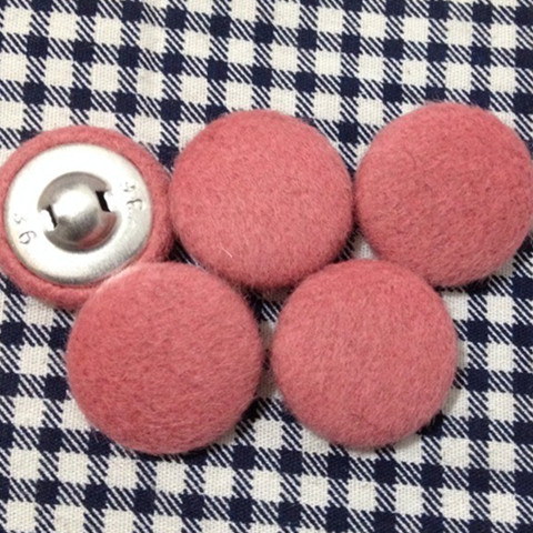深粉色纯色羊绒包布纽扣配件辅料 大衣风衣钮扣子 DIY手工布艺