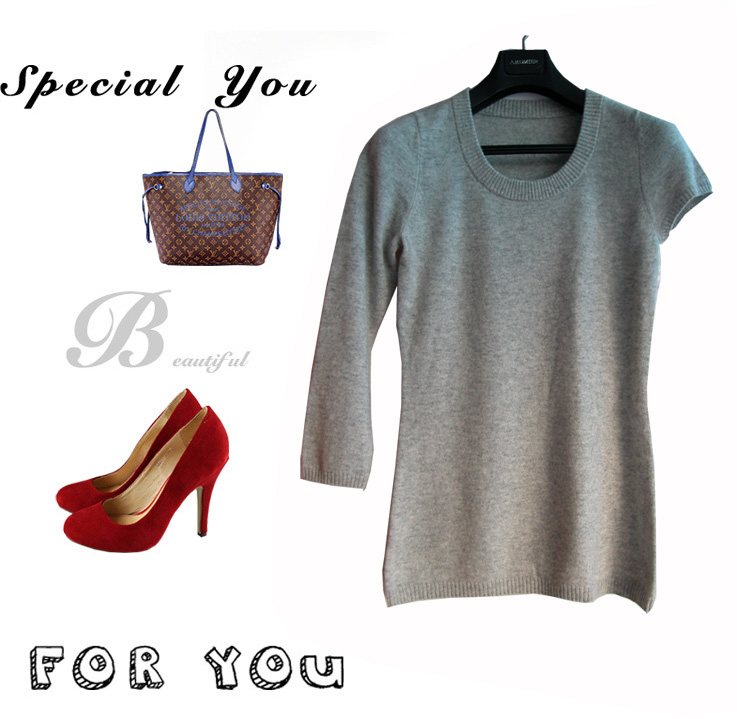 新品样衣处理价秋冬纯山羊绒毛衣时尚内衣女装打上衣园领针织衫