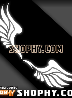 汽车踏板车贴纸3M反光贴00940翅膀对贴