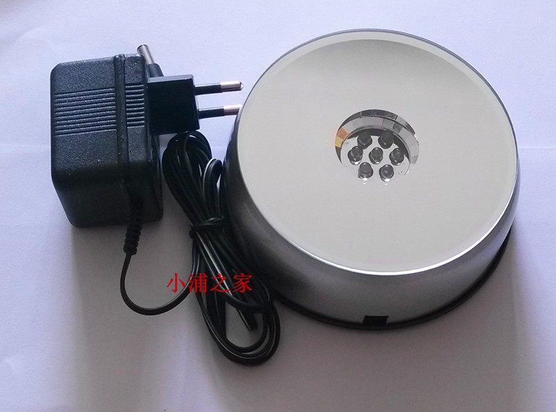 LED发光灯座静音音乐底座旋转桌面摆件